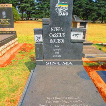 SINUMA Nceba Cassius 1967-1989
