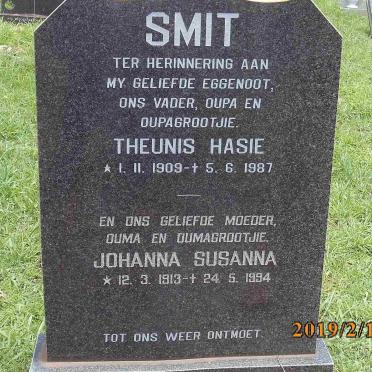 SMIT Theunis Hasie 1909-1987 &amp; Johanna Susanna 1913-1994
