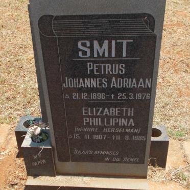 SMIT Petrus Johannes Adriaan 1896-1976 &amp; Elizabeth Phillipina HERSELMAN 1907-1985