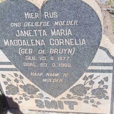 SMIT Janetta Maria Magdalena Cornelia nee DE BRUYN 1877-1960