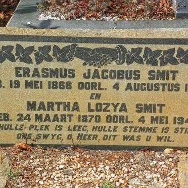 SMIT Erasmus Jacobus 1866-1943 &amp; Martha Lozya 1870-1949