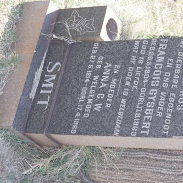 SMIT Francois Gysbert 1904-1963 &amp; Anna C.W. WELGEMOED 1914-1968