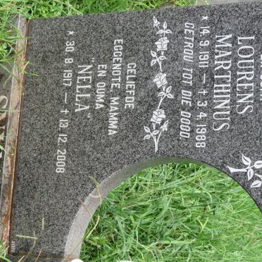 SNYMAN Lourens Marthinus 1911-1988 &amp; Nella 1917-2008