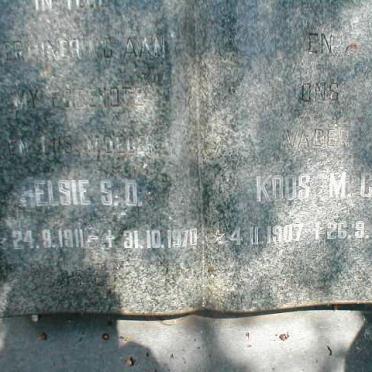 SNYMAN Koos M.C. 1907-1973 &amp; Elsie S.D. 1911-1970