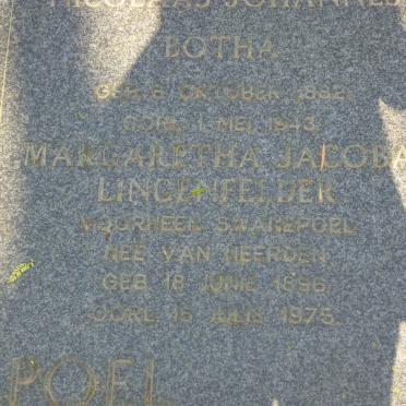LINGENFELDER Margaretha Jacoba voorheen SWANEPOEL nee VAN HEERDEN 1896-1975