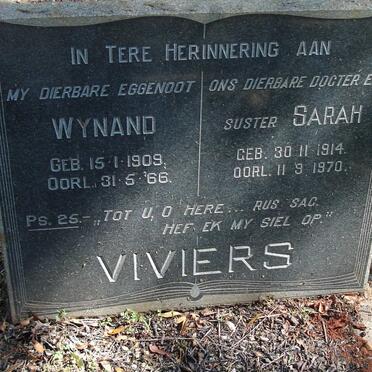 VIVIERS Wynand 1909-1966 &amp; Sarah 1914-1970