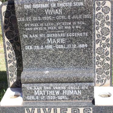 VIVIERS Matthew Human 1902- :: VIVIERS Marie 1910-1984 :: VIVIERS Vivian 1935-1955