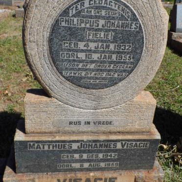 VISAGIE Philippus Johannes 1932-1955 :: VISAGIE Matthues Johannes 1942-1959