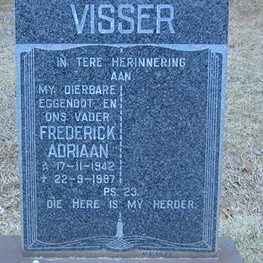 VISSER Frederick Adriaan 1942-1987