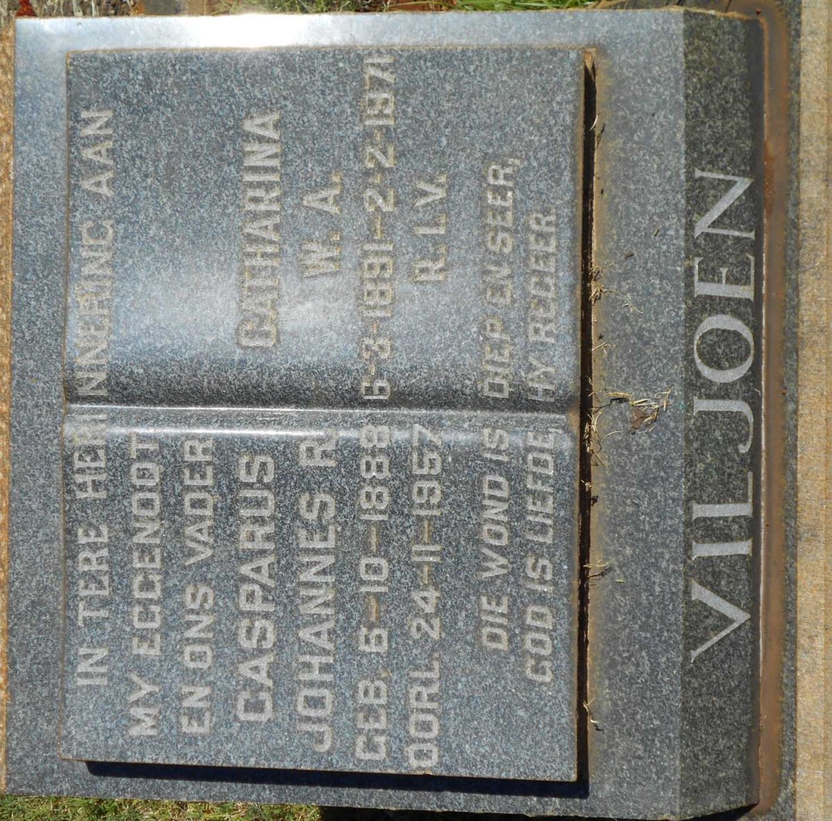 VILJOEN Casparus Johannes R. 1888-1957 &amp; Catharina W.A. 1891-1971