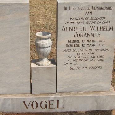 VOGEL Albrecht Wilhelm Johannes 1900-1978