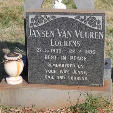 VUUREN Lourens, Jansen van 1933-1985