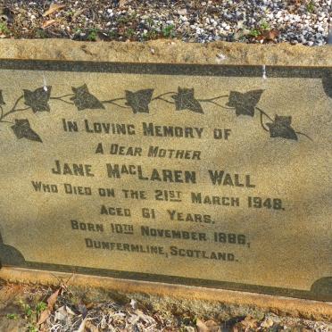 WALL Jane McLaren 1886-1948
