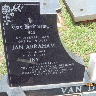 WALT Jan Abraham, van der 1913-1985