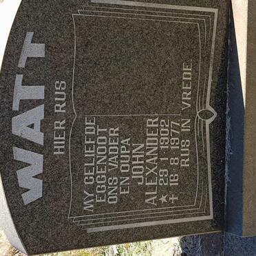 WATT John Alexander 1902-1977