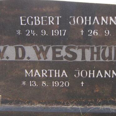 WESTHUIZEN Egbert Johannes, v.d. 1917-1960 &amp; Martha Johanna 1920-