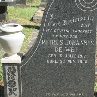 WET Petrus Johannes, de 1917-1965