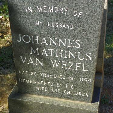 WEZEL Johannes Mathinus, van -1974