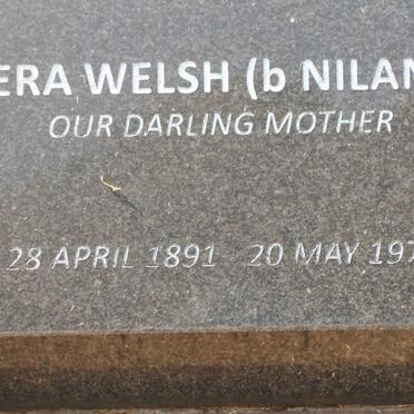 WELSH Vera nee NILAND 1891-1972