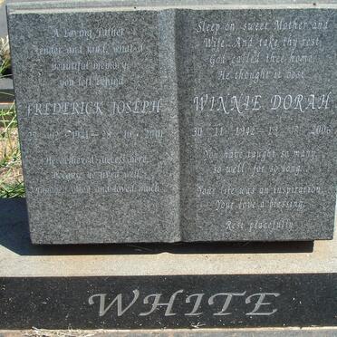 WHITE Frederick Joseph 1941-2010 &amp; Winnie Dorah 1942-2006