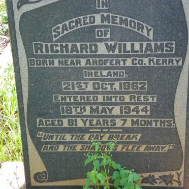 WILLIAMS Richard 1862-1944