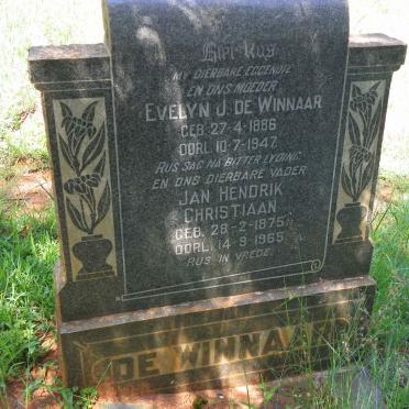 WINNAAR Jan Hendrik Christiaan, de 1875-1965 &amp; Evelyn J. 1886-1947
