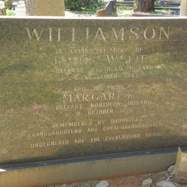 WILLIAMSON James Wylie -1947 &amp; Margaret -1977