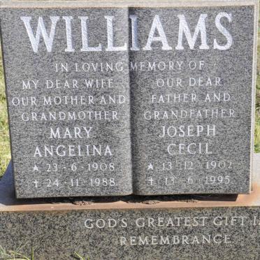WILLIAMS Joseph Cecil 1902-1995 &amp; Mary Angelina 1908-1988