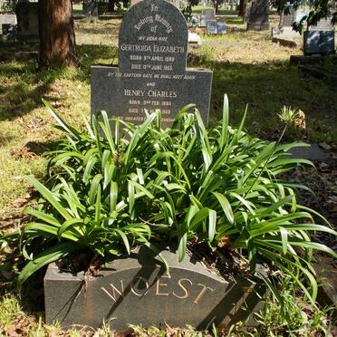 WOEST Henry Charles 1885-1959 &amp; Gertruida Elizabeth 1888-1953