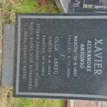 XAVIER Alexandre Antonio 1897-1988 &amp; Olga ABREU 1904-1989