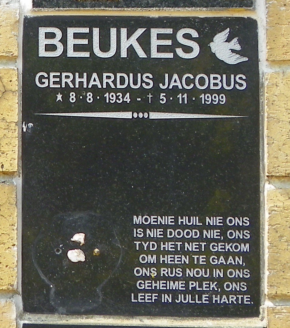 BEUKES Gerhardus Jacobus 1934-1999