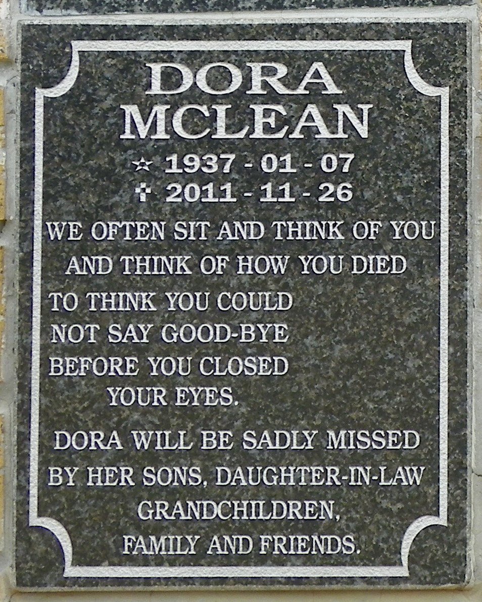 MCLEAN Dora 1937-2011