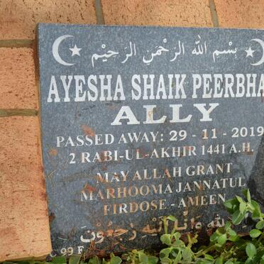 ALLY Ayesha Shaik Peerbhai -2019
