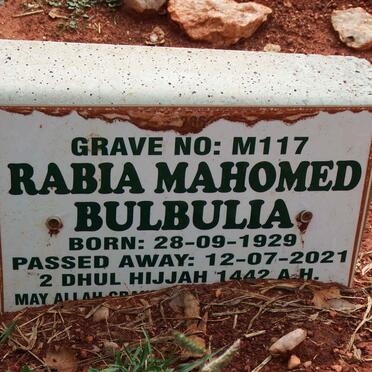 BULBULIA Rabia Mahomed 1929-2021