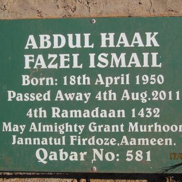 ISMAIL Abdul Haak Fazel 1950-2011