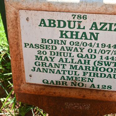 KHAN Abdul Aziz 1944-2021