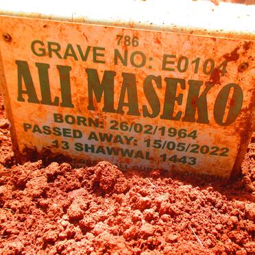 MASEKO Ali 1964-2022