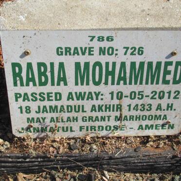 MOHAMMED Rabia -2012