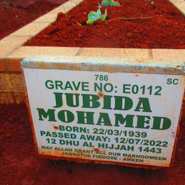 MOHAMED Jubida 1939-2022