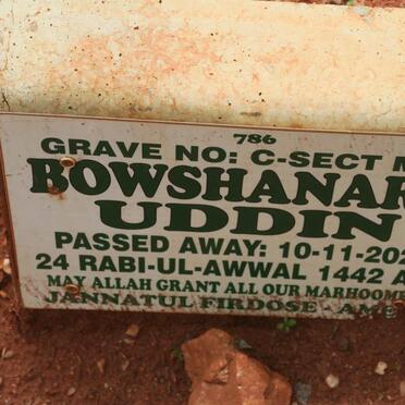 UDDIN Bowshanara -2020