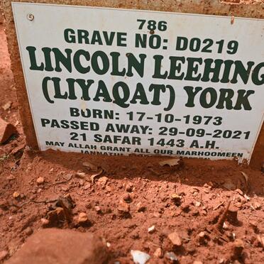 YORK Lincoln Leehing 1973-2021