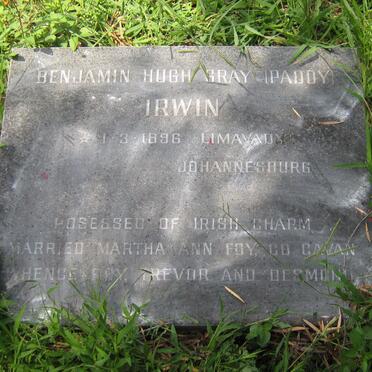 IRWIN Benjamin Hugh Gray 1896-