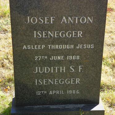 ISENEGGER Josef Anton -1968 &amp; Judith S.F. -1985