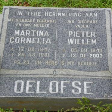 OELOFSE Pieter Willem 1941-2003 &amp; Martina Cornelia 1947-1981