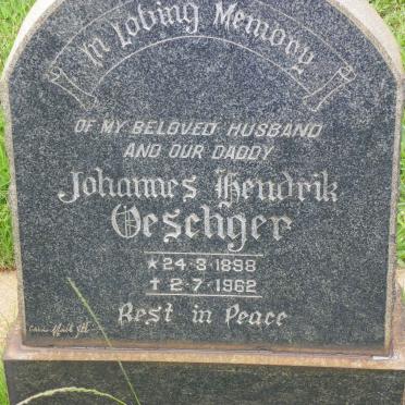 OESCHGER Johannes Hendrik 1898-1962