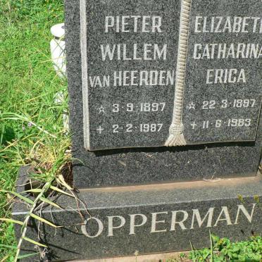 OPPERMAN Pieter Willem van Heerden 1897-1987 &amp; Elizabeth Catharina Erica 1897-1983