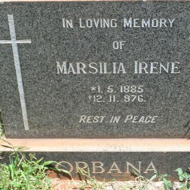 ORBANA Marsilia Irene 1885-1976