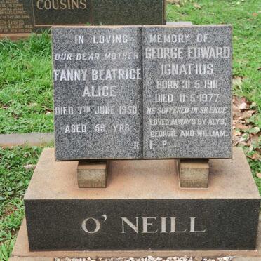 O'NEILL George Edward Ignatius 1911-1977 &amp; Fanny Beatrice Alice -1950