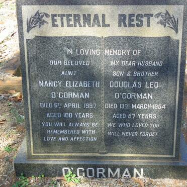 O'GORMAN Douglas Leo -1954 &amp; Nancy Elizabeth -1997