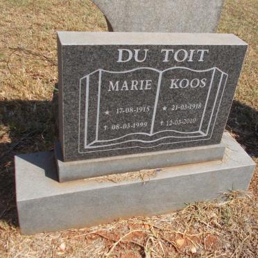 TOIT Koos, du 1918-2010 &amp; Marie 1915-1999